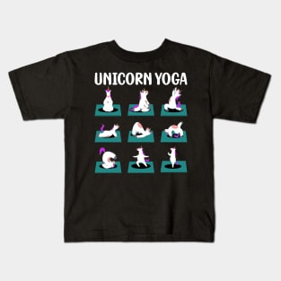 Yoga Unicorn Funny Cute Magical Namaste Meditation Kids T-Shirt